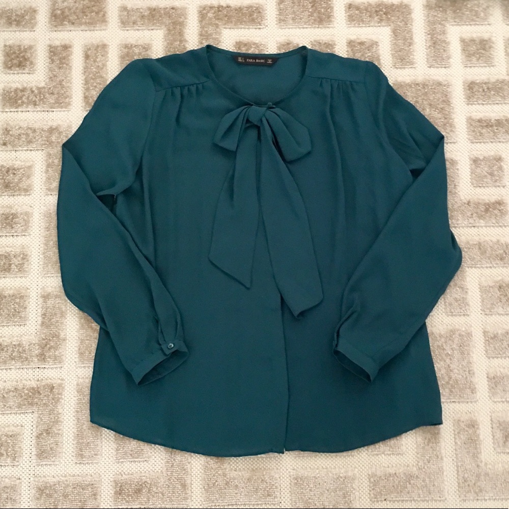 🔴 SOLD, Zara Green Blouse Sz Small
